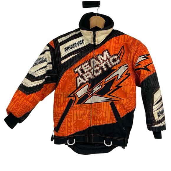 Artic Cat Sno Pro Kids Snowmobile Nylon Snow Jacket Size 4